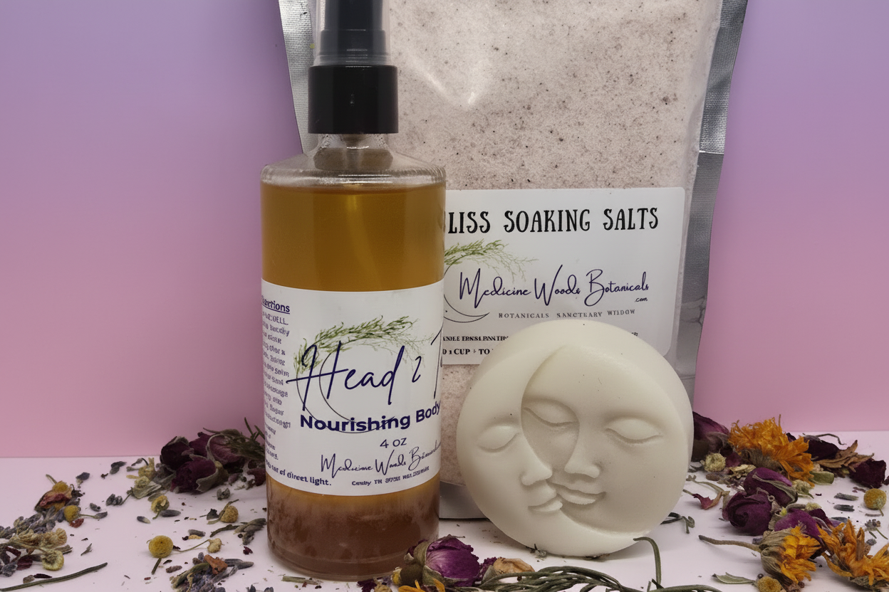 Kit with all products and flowers preserved