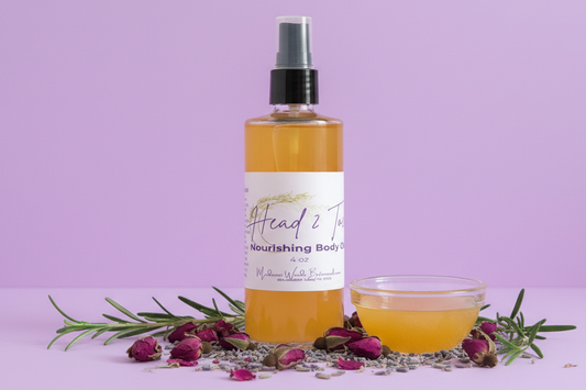 Product larger in frame with lavender background and horizon