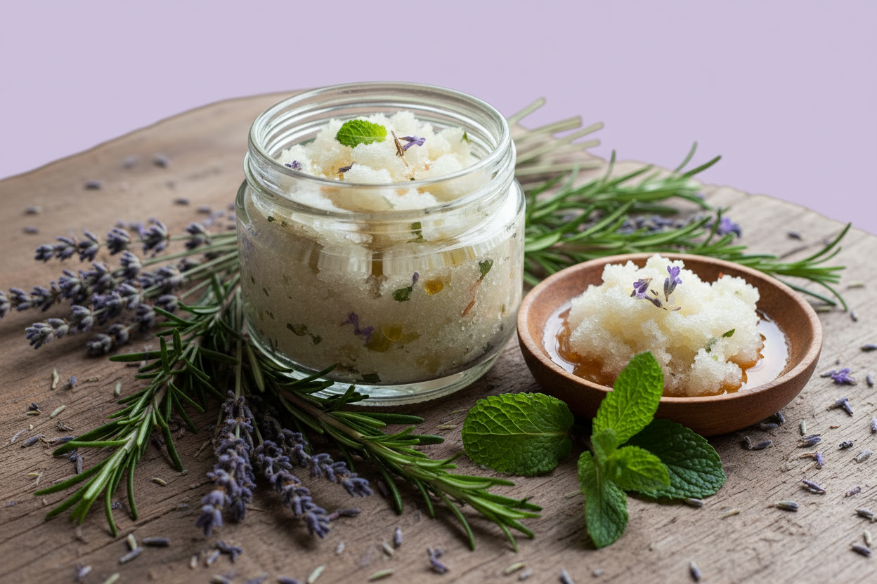 Product with lavender backdrop